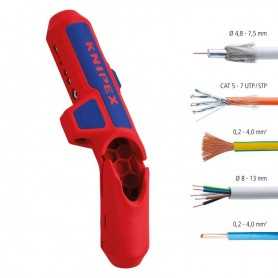 Spelacavi universelle knipex - mm.135 0.8-13 - ergostrip