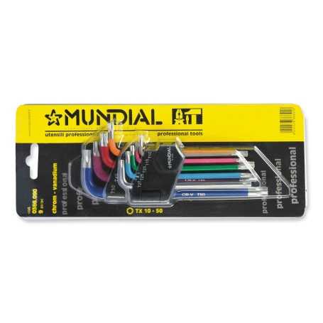 Clés torx Pro Mundial - jeu de 9 pièces. long - multicolore