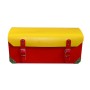 Sac en cuir pour plombier - jaune/rouge - 46 cm