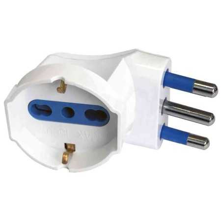 Adaptateur Schuko peu encombrant - es012s - 90°-16a-blanc