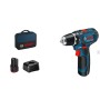 Mini perceuse visseuse bosch - gsr 12v-15 - 2x2,0ah+gal12v-20+sac