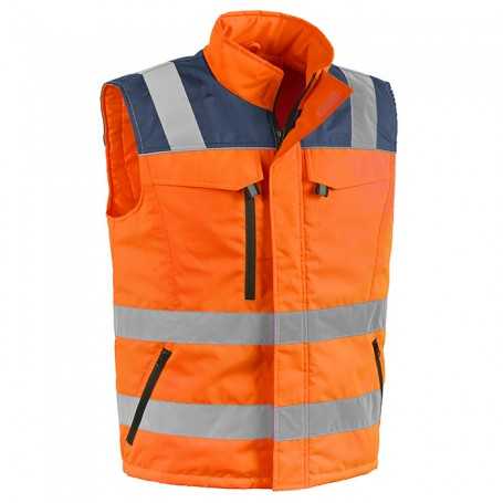 Gilet col - tg.xl - orange - haute-visibilité