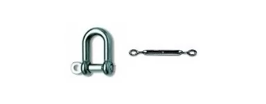 Corde inox, Manille inox, Collier Ionox, Mousqueton inox.